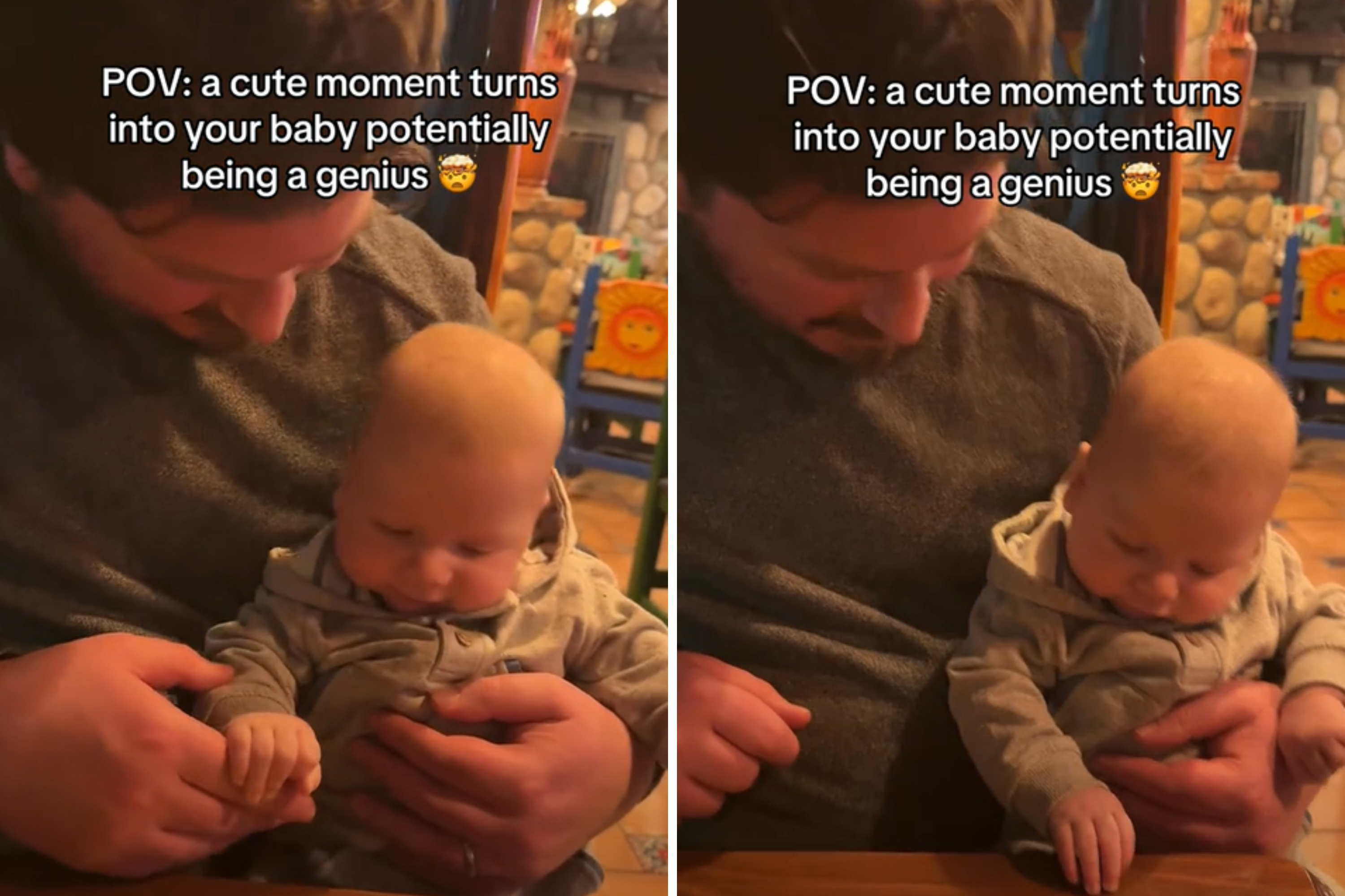 Parents Shocked by 2-Month-Old’s Response to Dad’s Hand Gesture