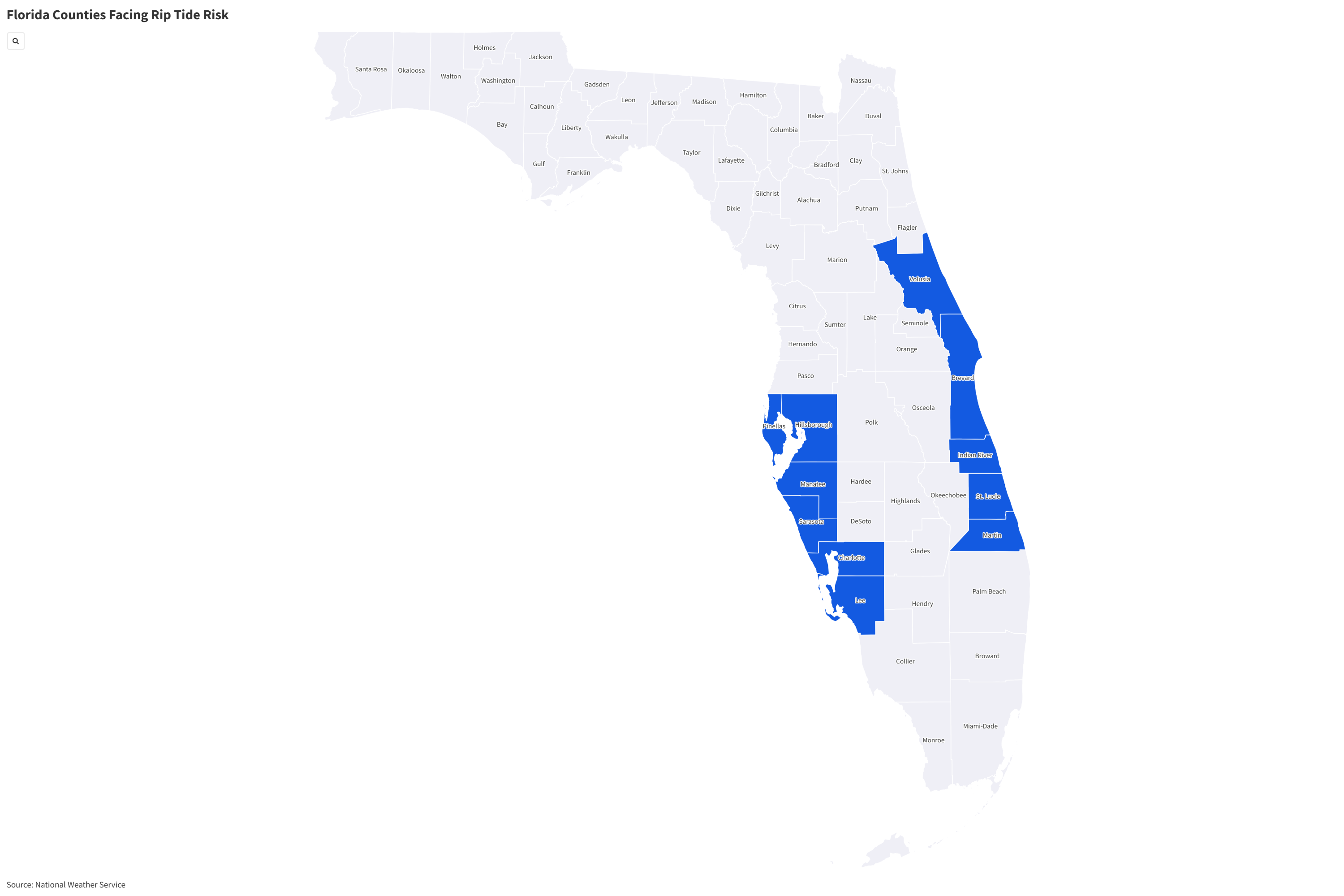 Map Shows Millions in Florida Warned of Life-Threatening Ocean Conditions