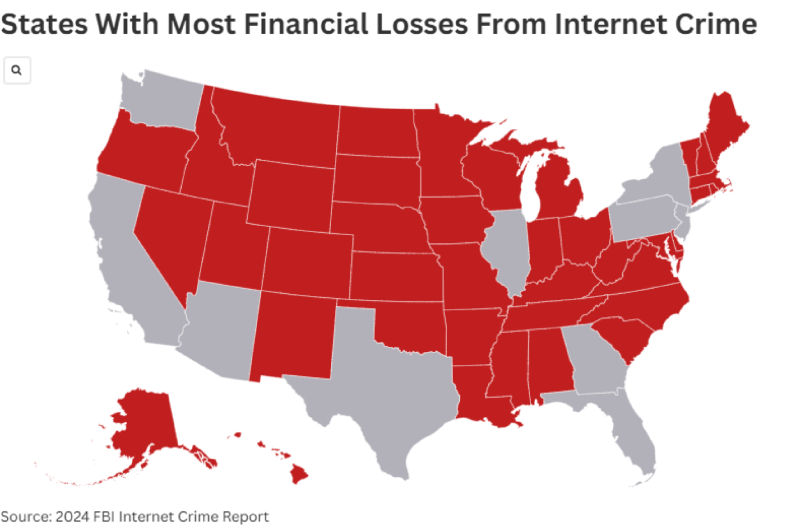 Map Shows States Getting Hit Hardest by Online Scams
