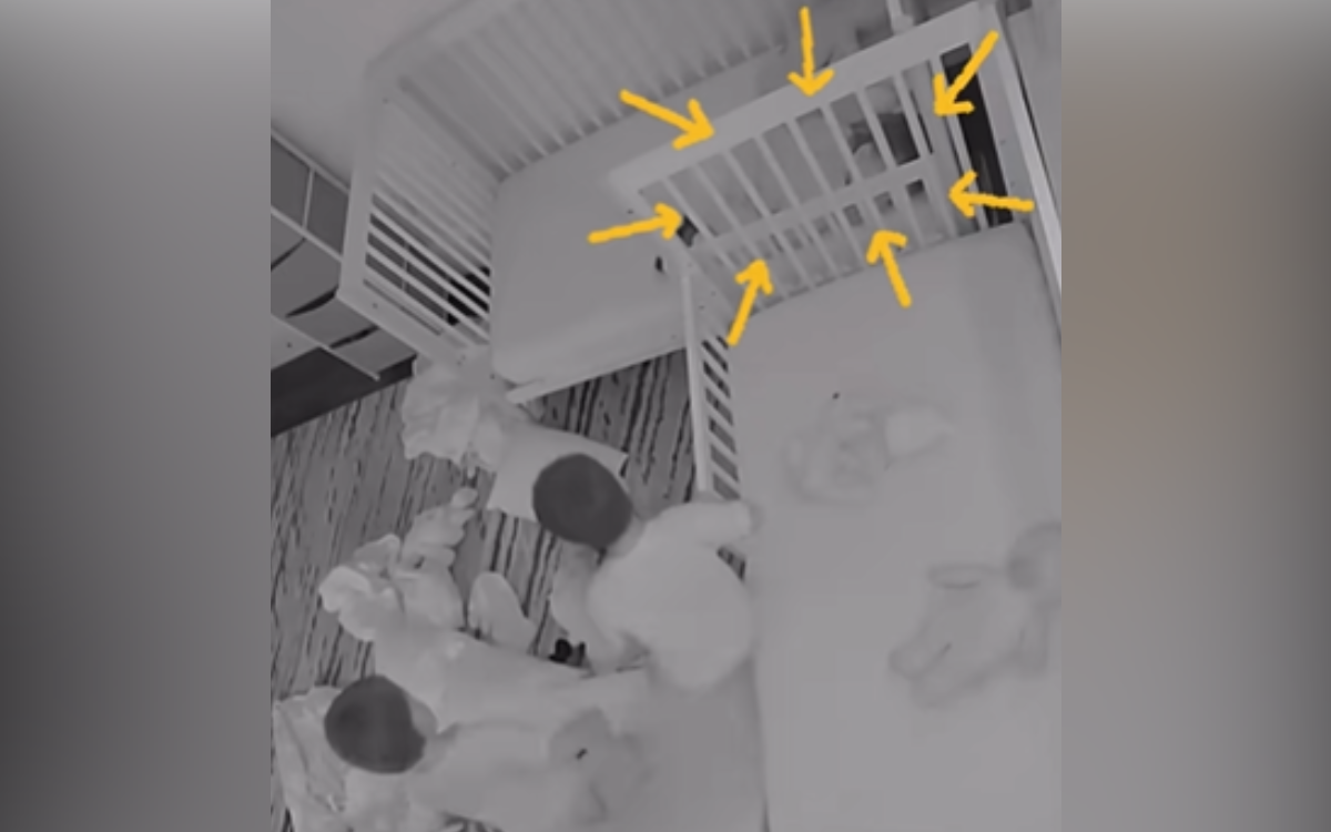 Mom Checks Triplets’ Nap on Baby Cam, Then Notices What’s in the Corner