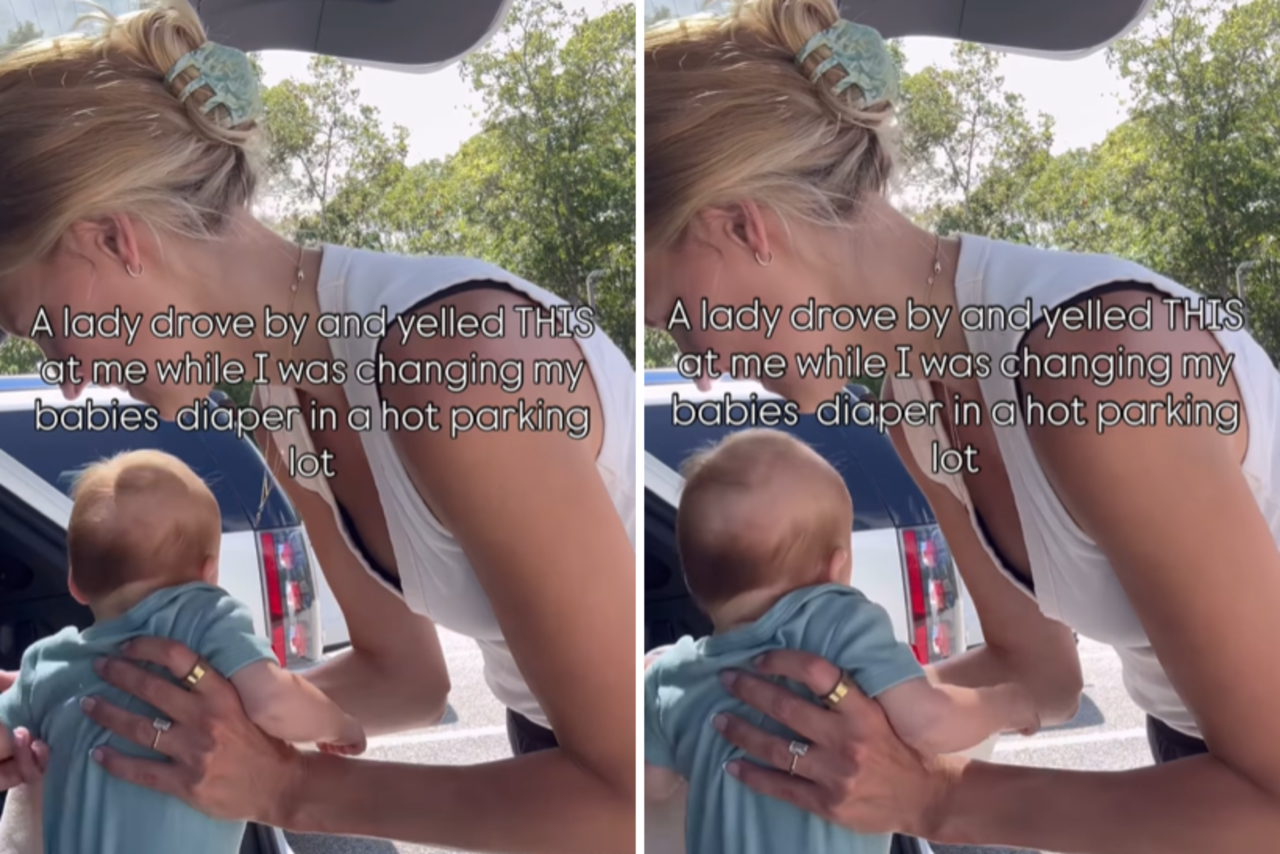 Mom Changes Baby’s Diaper in SUV Trunk—Stunned by What Stranger Yells